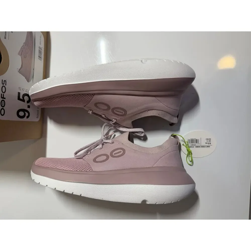 NWT women 9.5 (true to size) OOmy Stride Lace Up Shoe in White Pink Stardust